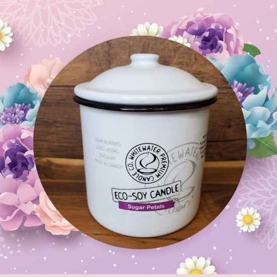 ECO-SOY Candle -  SUGAR PETALS 18oz -  White Water Candle